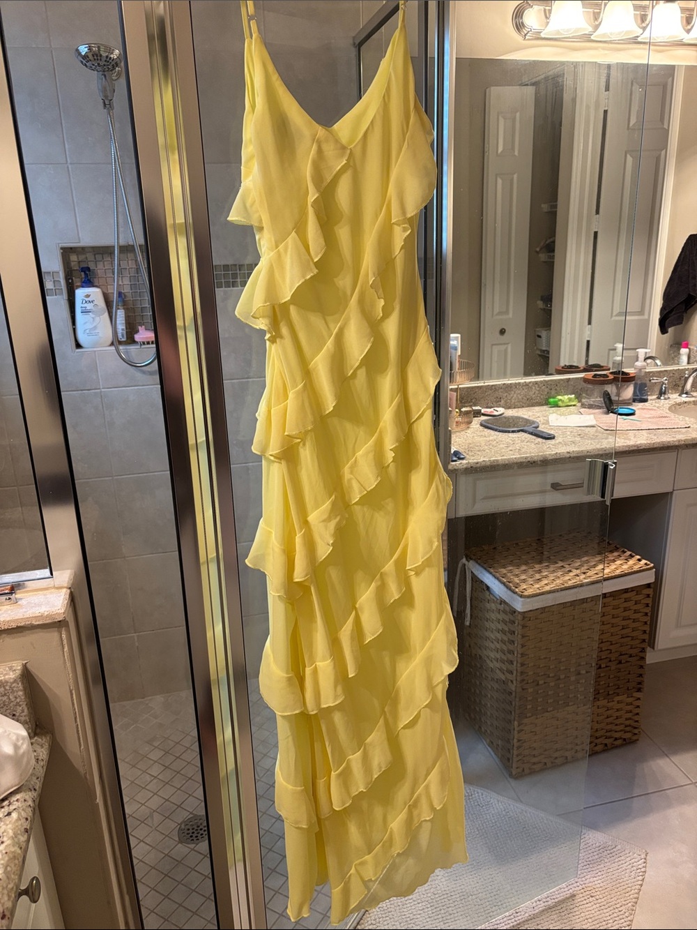Yellow Ruffle Maxi Dress - Picture 4 of 6